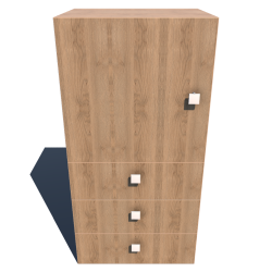 Szekrény alul fiókokkal, felül polcokkal